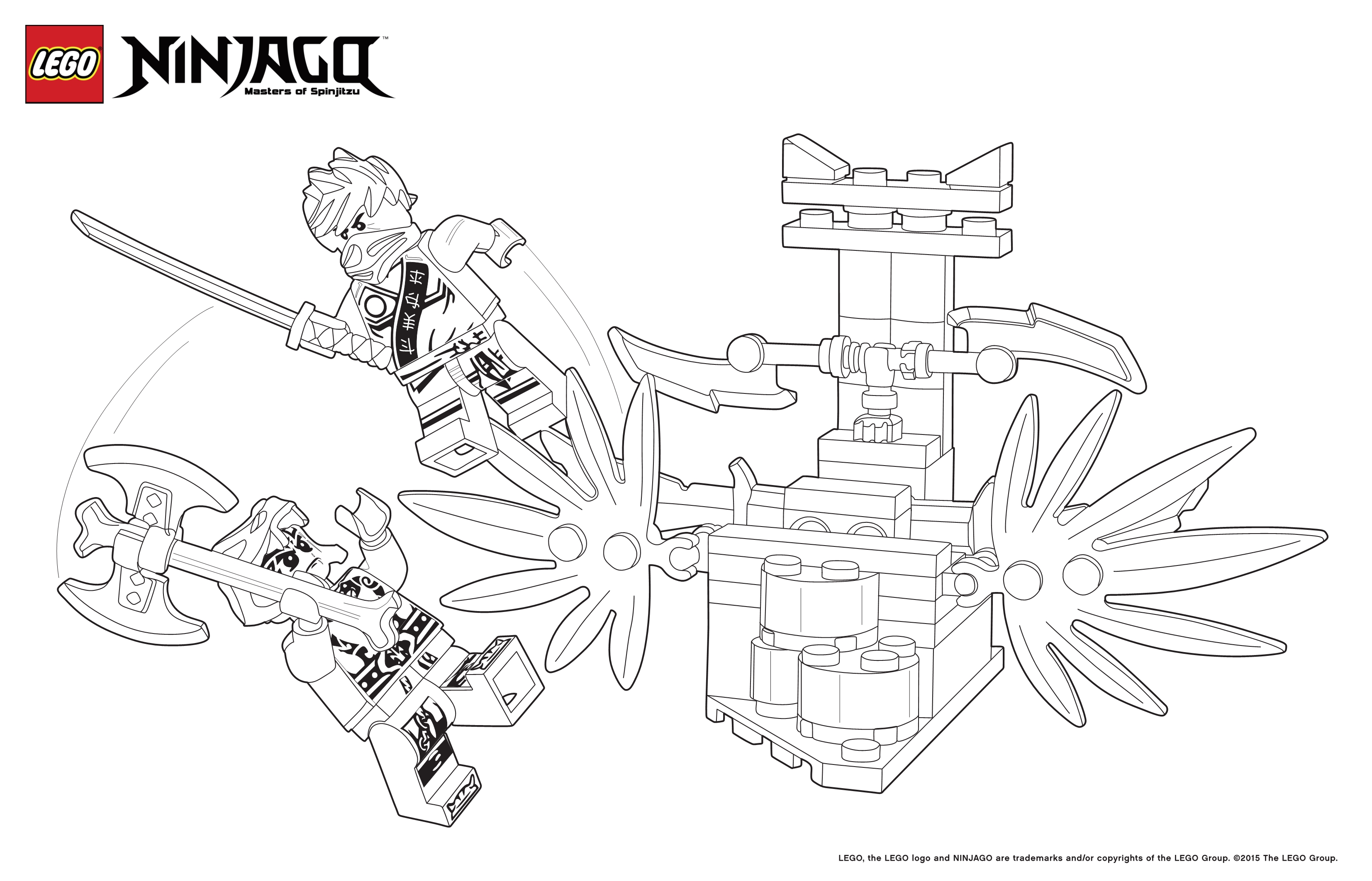 Coloriage Combat De Ninjas Lego - Ninjago à imprimer