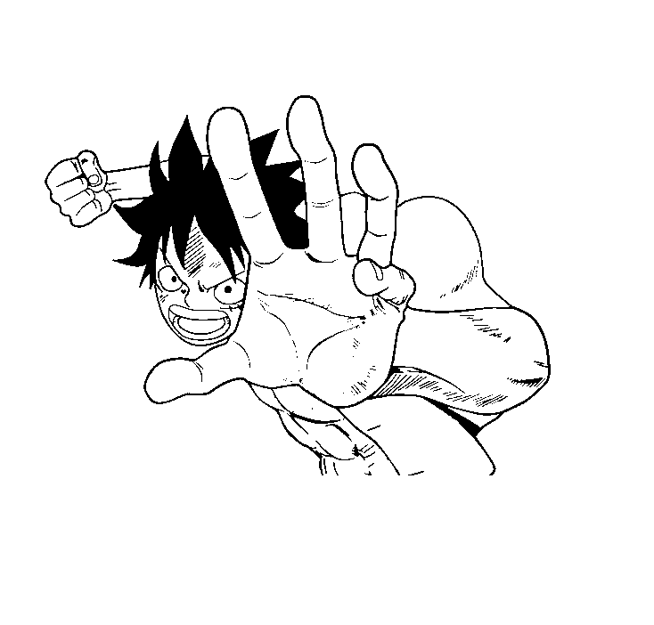 Coloriage Combat Luffy Onepiece - One piece à imprimer