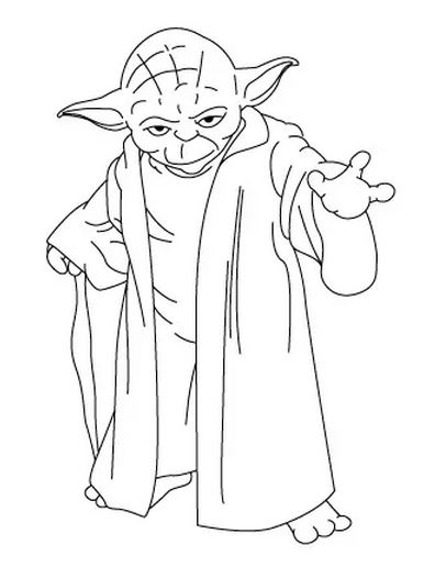 Coloriage Comment Dessiner Yoda Tutoriel - Star wars à imprimer