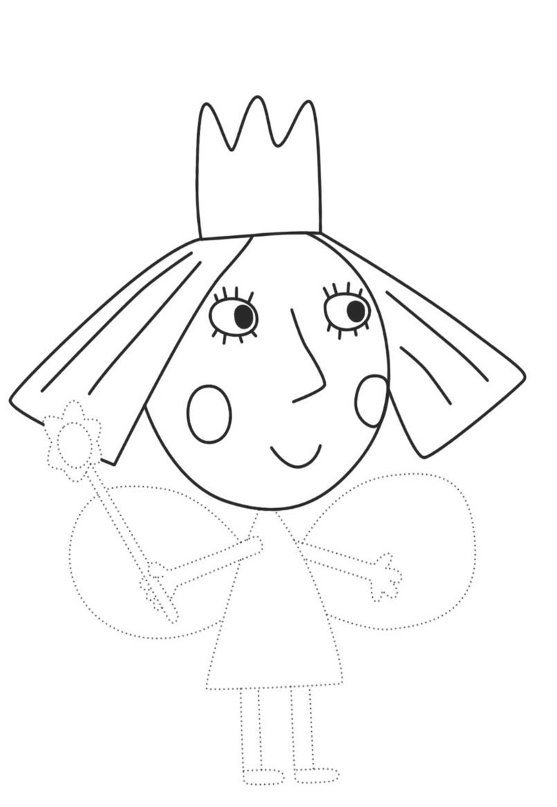 Coloriage Complete Le Dessin Le Petit Royaume De Ben Et Holly - Le Petit Royaume de Ben et Holly à imprimer