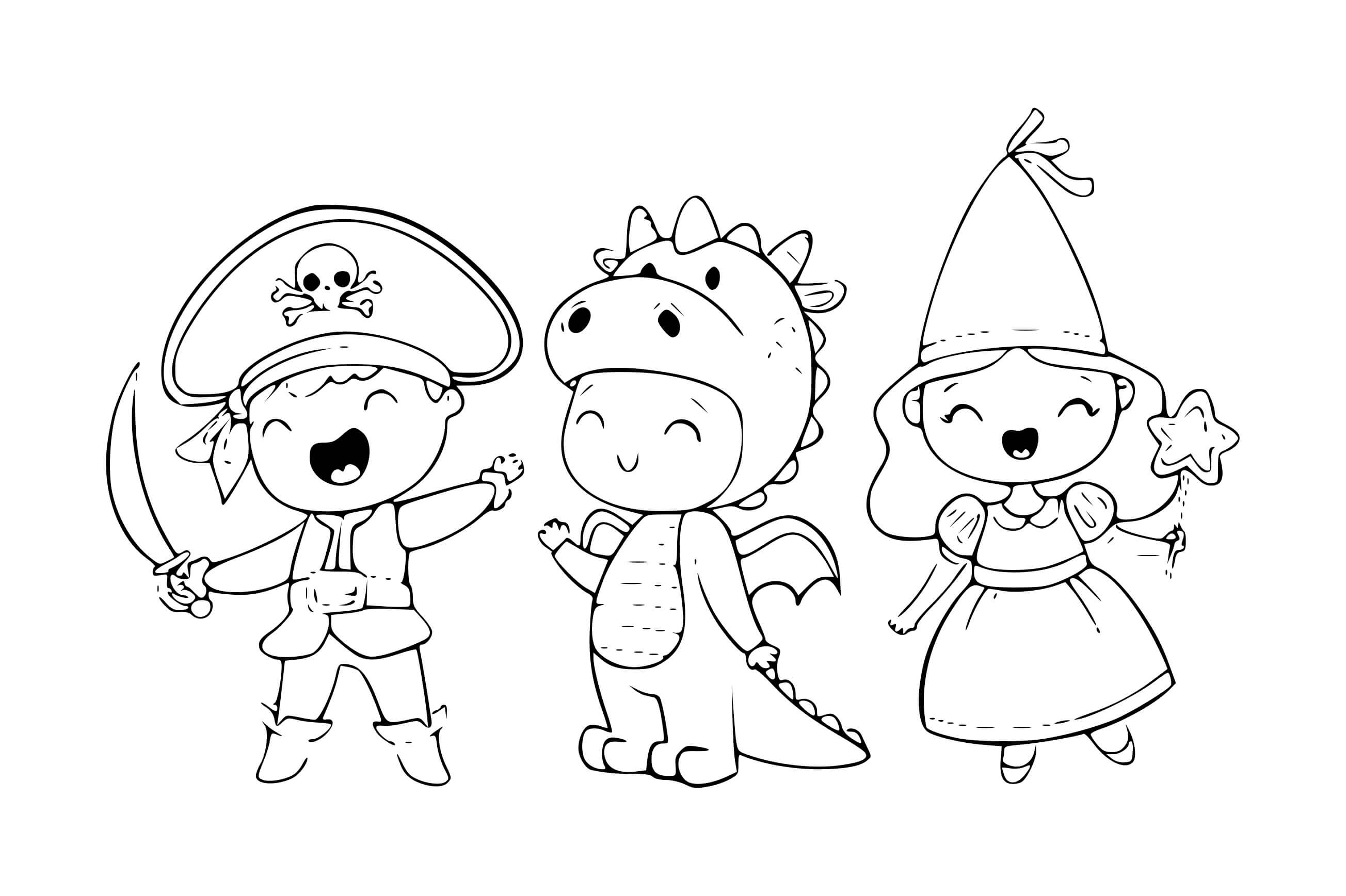 Coloriage Costume Mignon Pour Enfants Conte Fées - Enfants à imprimer