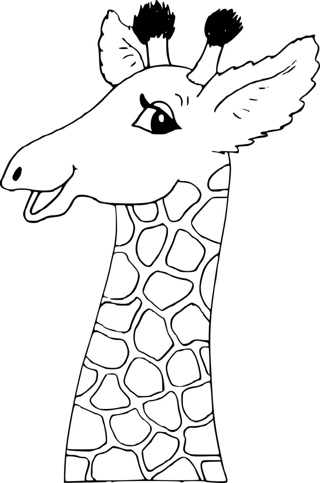 Coloriage Cou Et Tête D'Une Girafe - Girafe à imprimer