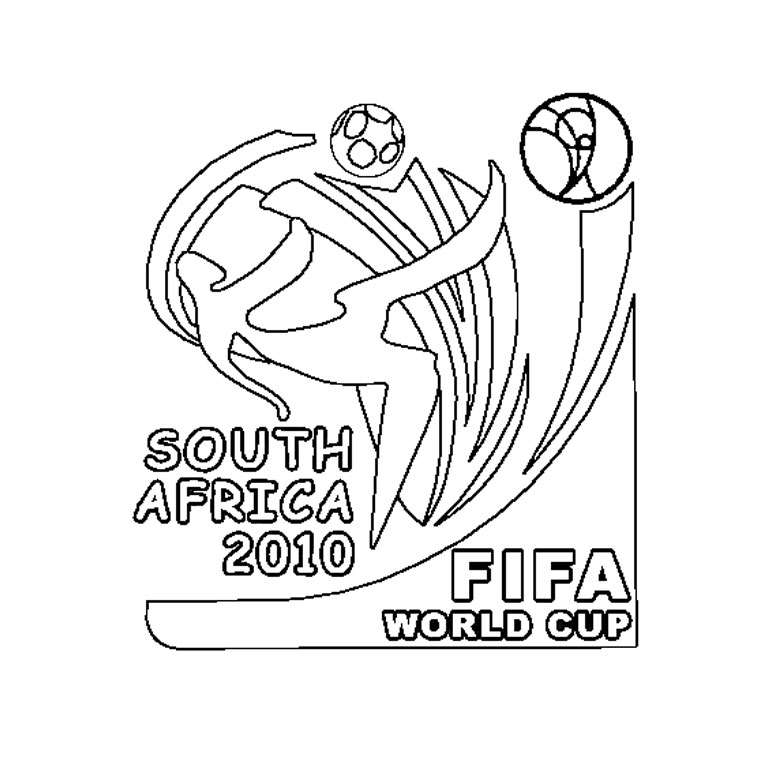 Coloriage Trophée Coupe du Monde 2010 Afrique du Sud - Foot à imprimer