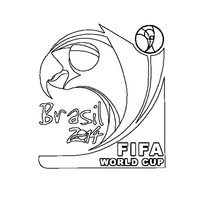 Coloriage Ballon Coupe du Monde 2014 Brésil - Foot à imprimer