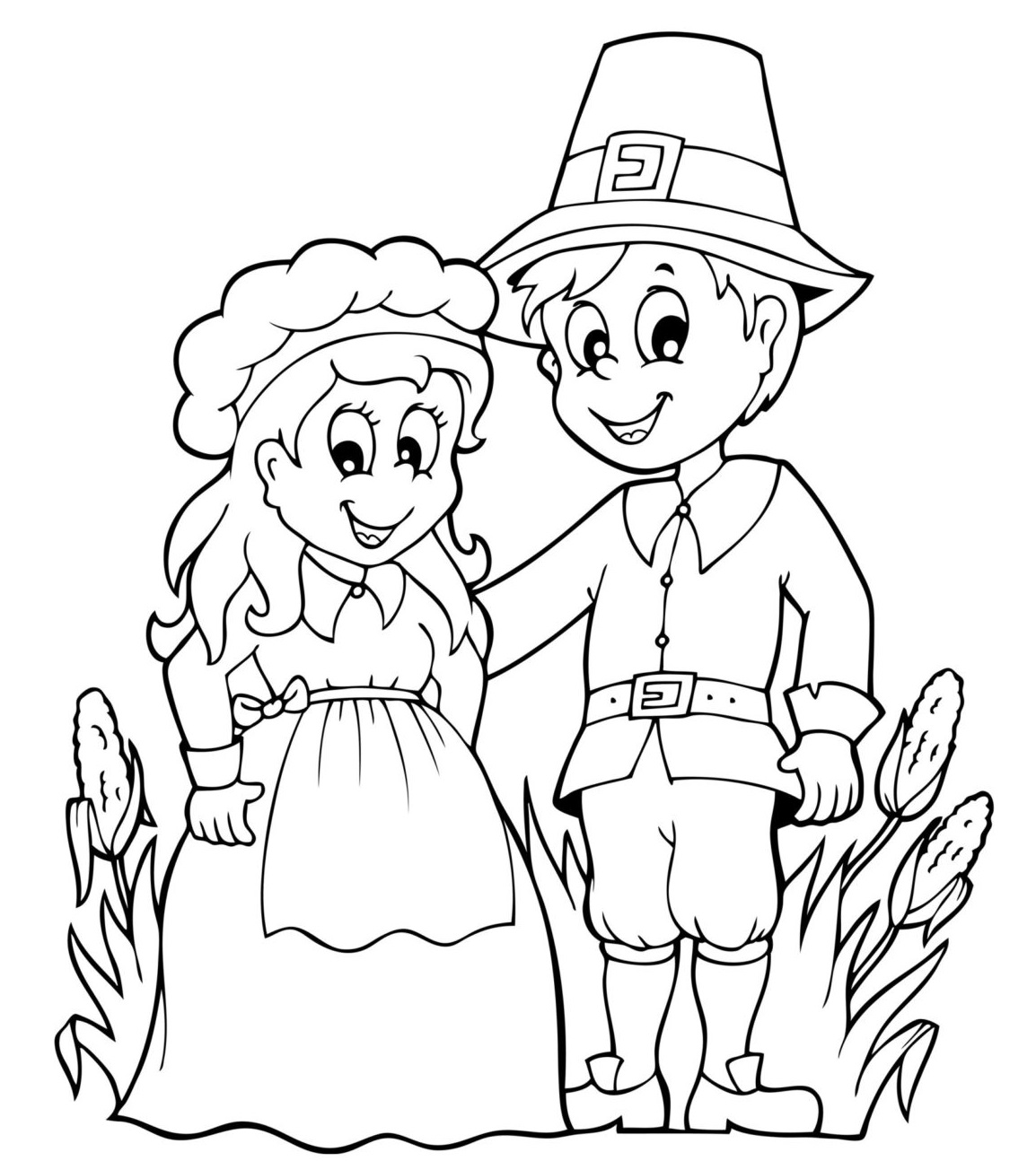 Coloriage Couple Pour Action De Grace - Action de grâce à imprimer