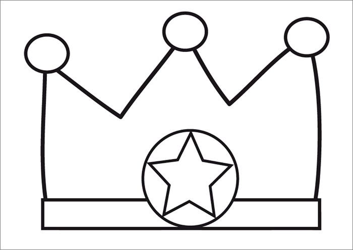 Coloriage Couronne Avec Étoile Prince - Couronne à imprimer