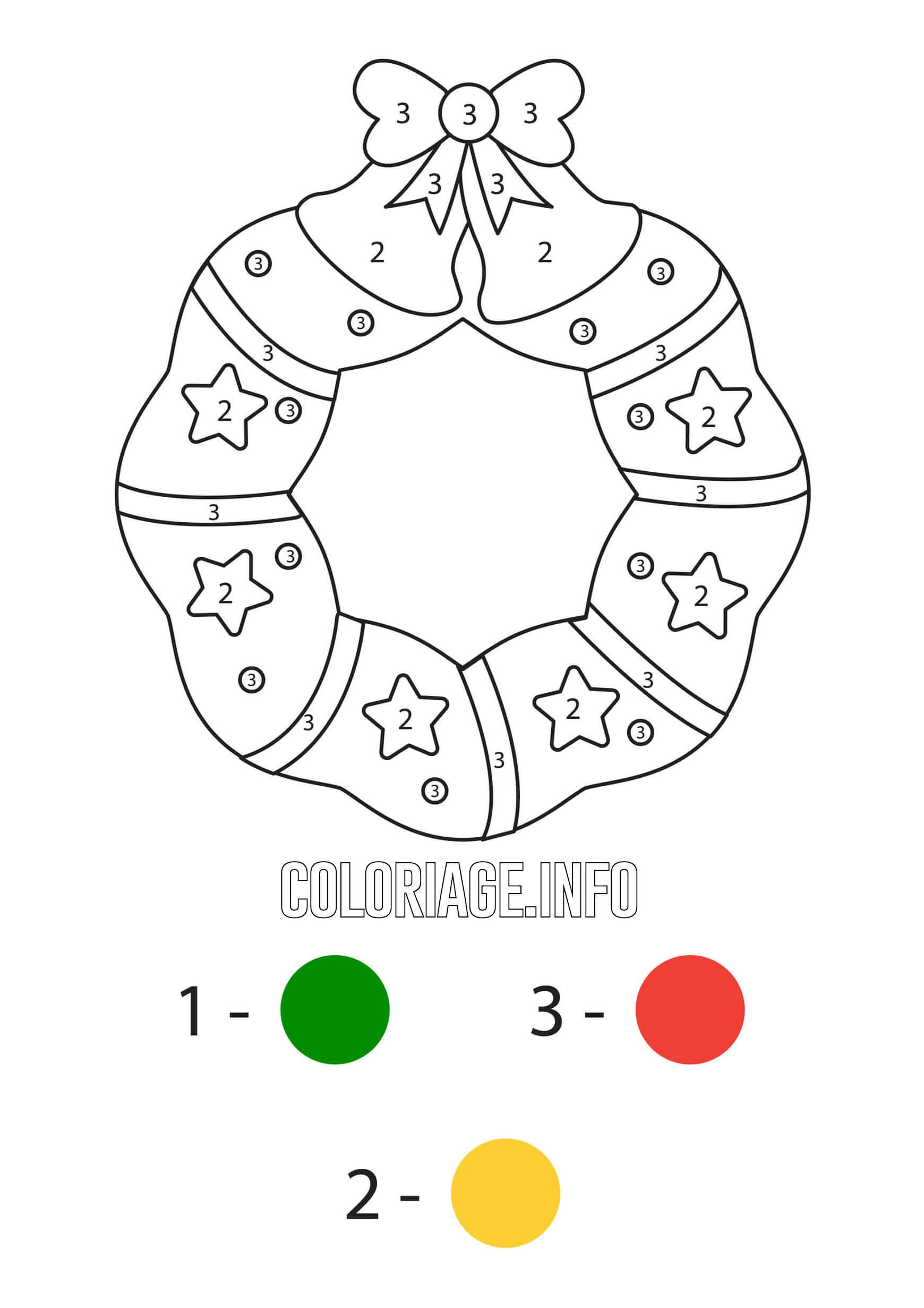 Coloriage Couronne De Noël Avec Décorations De Noël Magique Noël Facile - Magique noel à imprimer