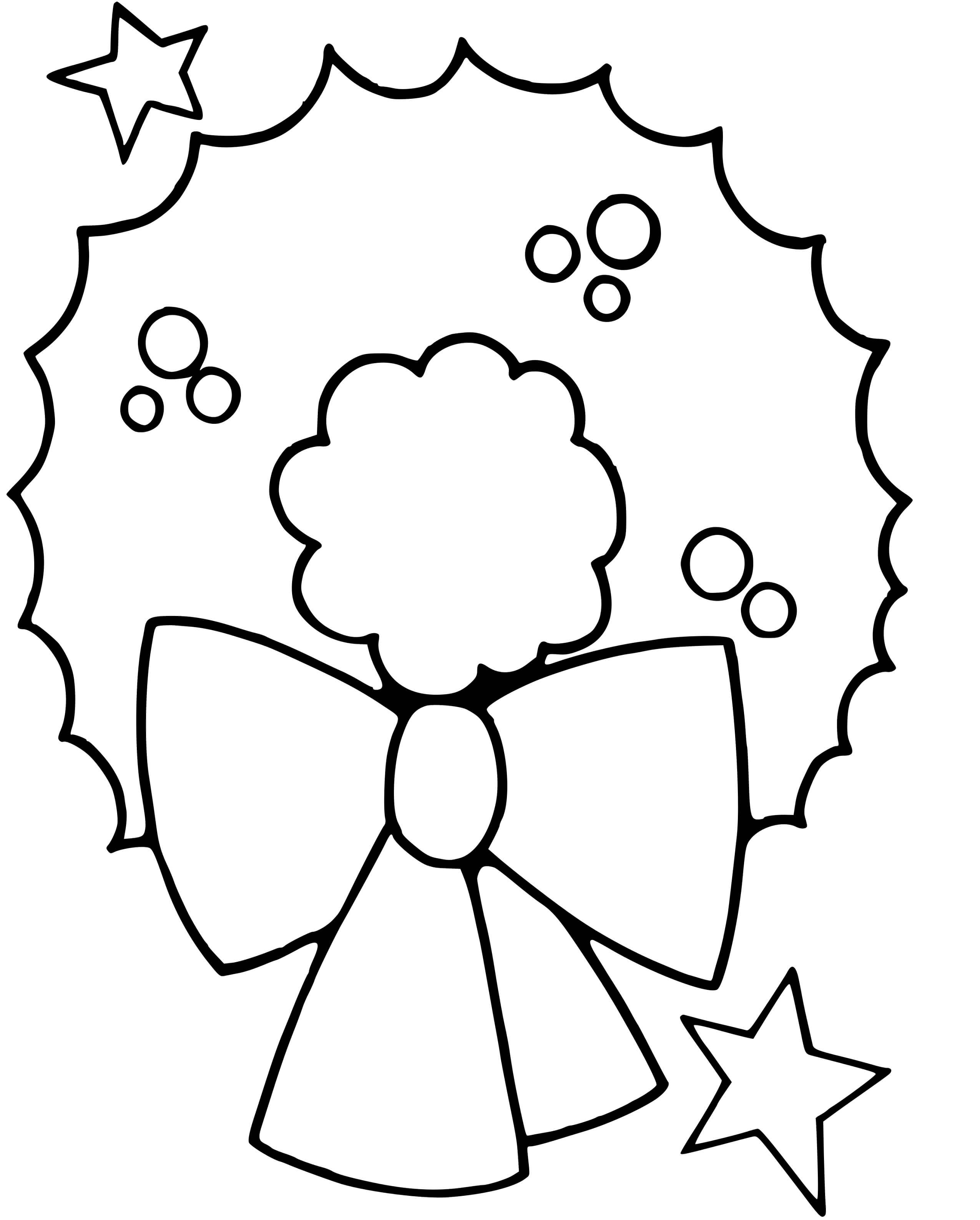 Coloriage Couronne De Noël Facile Ps - Couronne de Noël à imprimer