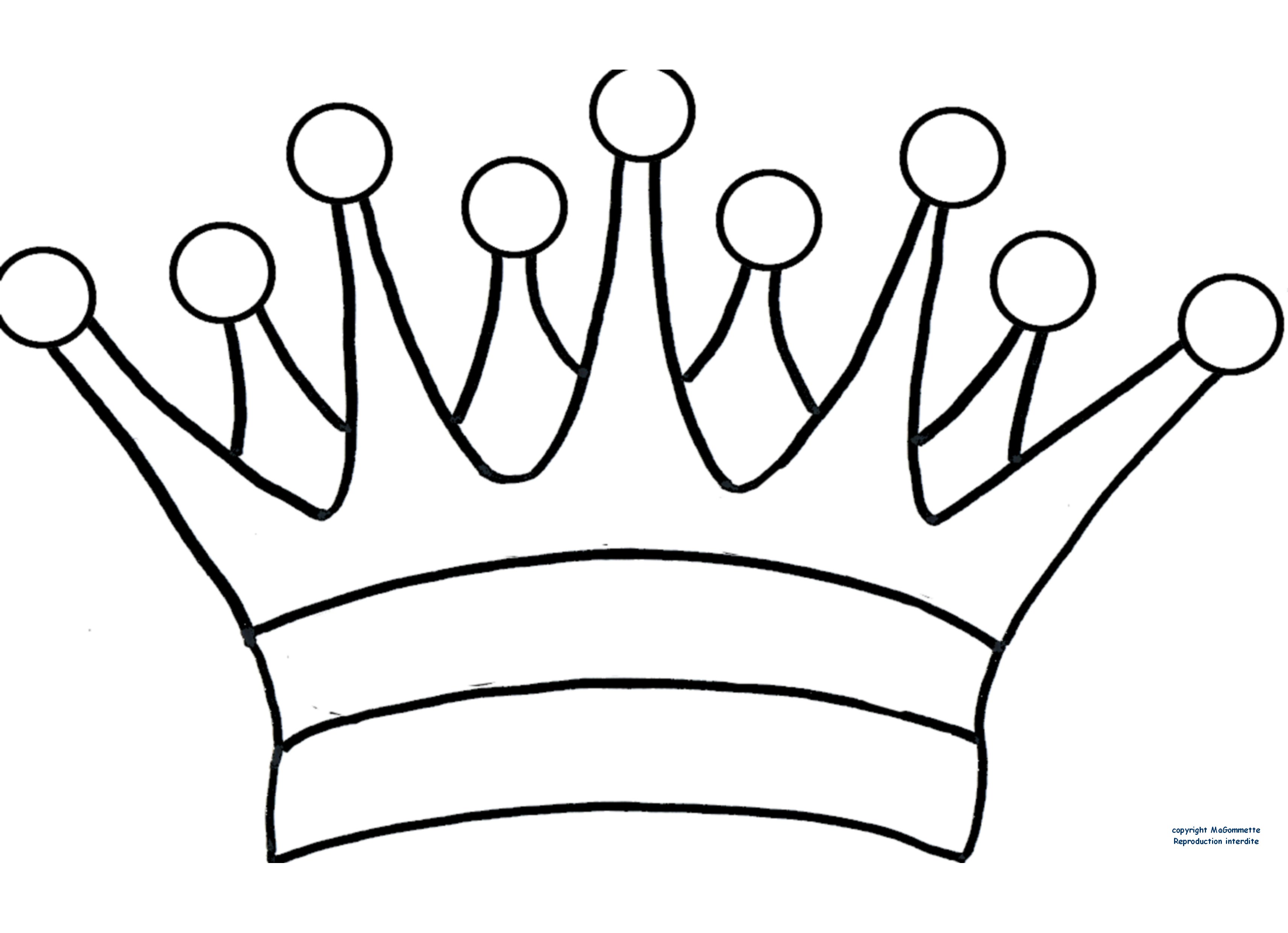 Coloriage Couronne royale des Rois ornementée - Galette des rois à imprimer