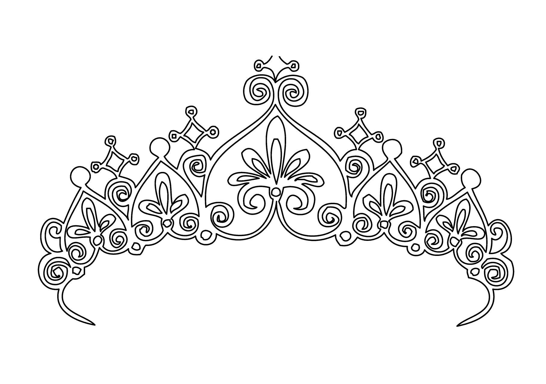 Coloriage Couronne Princesse Fille - Couronne à imprimer