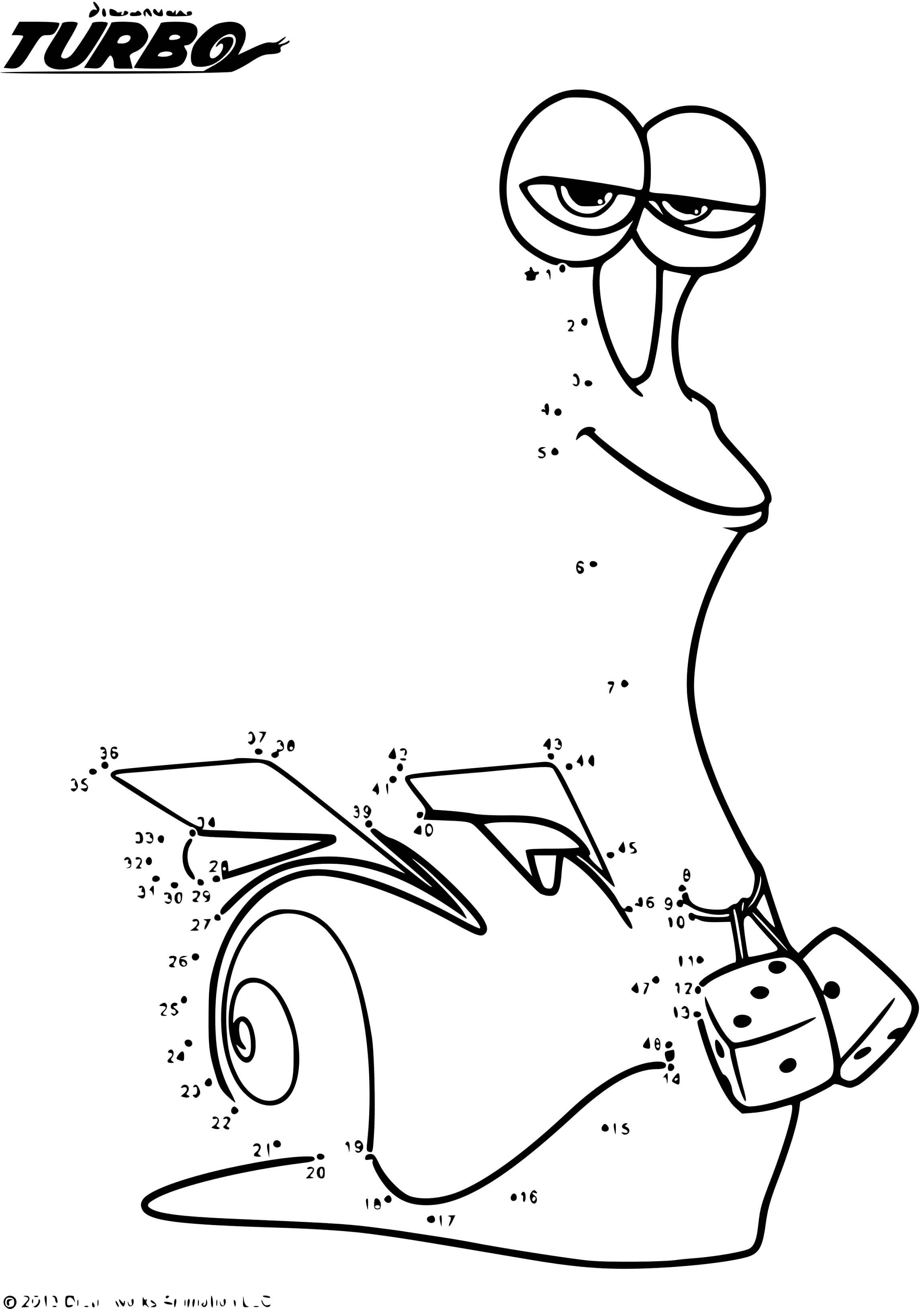 Coloriage Course Turbo Film Smoove Move - Escargot à imprimer