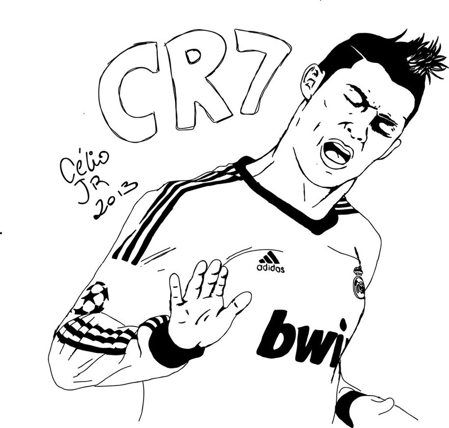 Coloriage Cr7 Cristiano Ronaldo But Oklm - Foot à imprimer