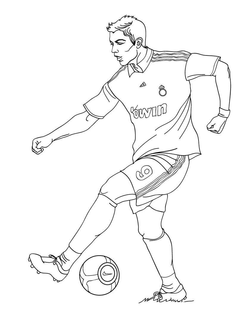 Coloriage Cr7 Joueur De Football Ronaldo Cristiano 7 Real Hala Madrid - Foot à imprimer
