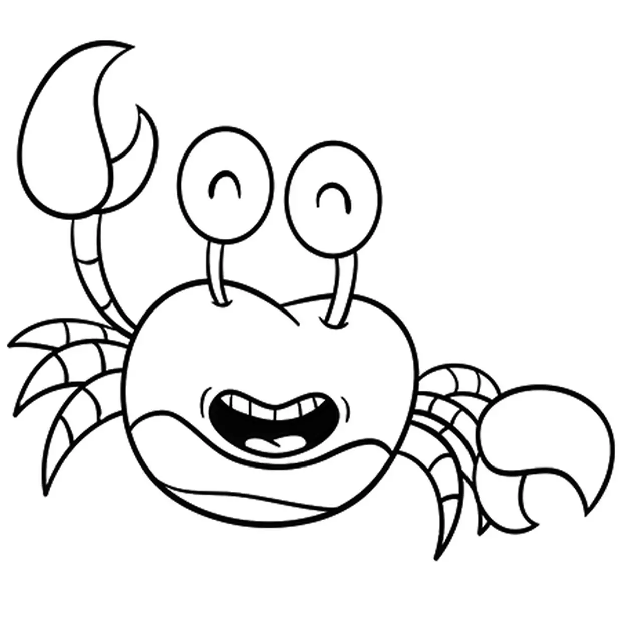 Coloriage Crabe Amusant Rigolo - Crabe à imprimer