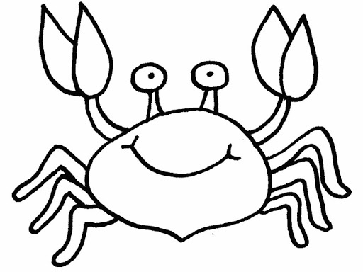Coloriage Crabe Avec Un Sourire - Crabe à imprimer