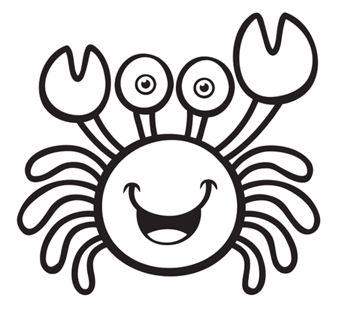 Coloriage Crabe Heureux Ps - Animaux de la mer à imprimer