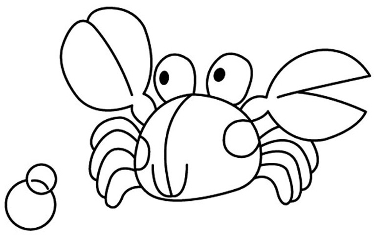 Coloriage Crabe Pour Enfant Ocean Mer - Crabe à imprimer