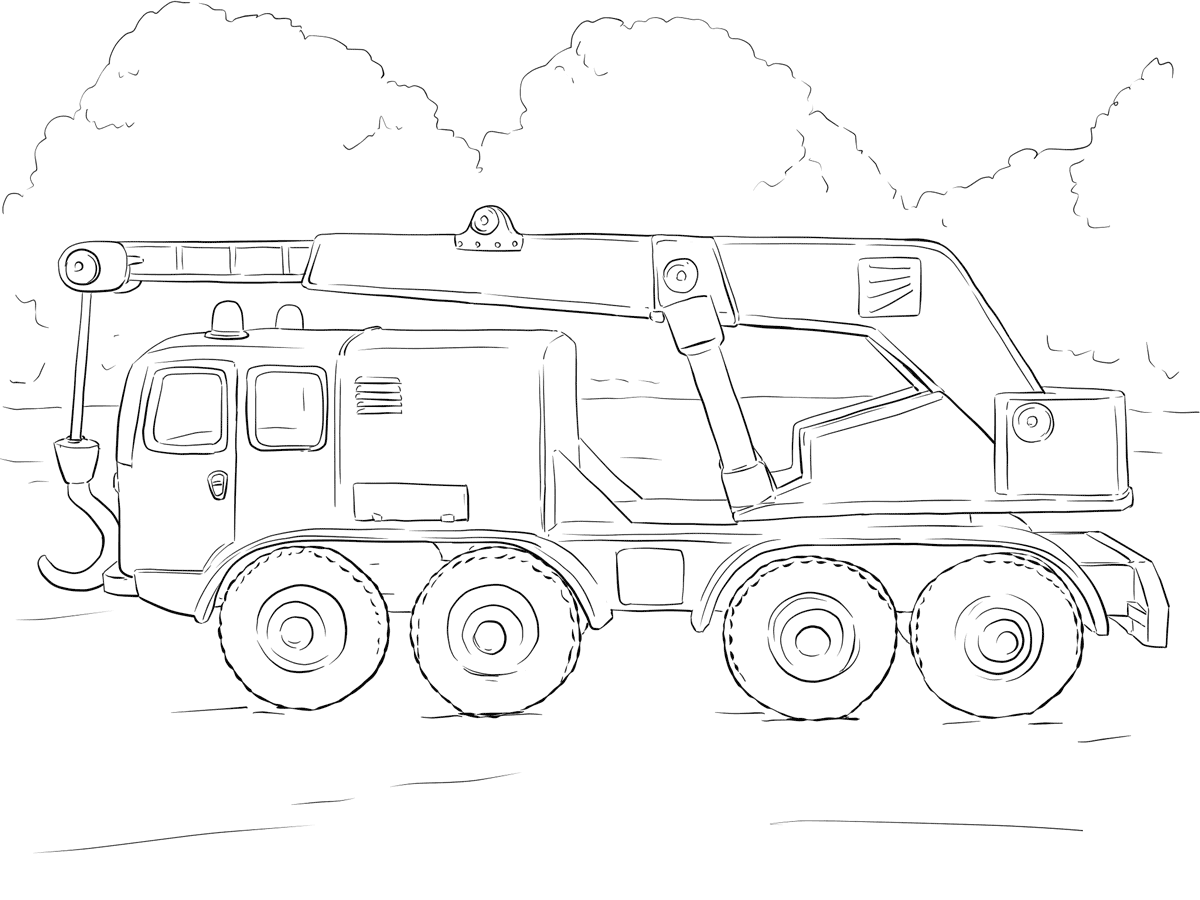 Coloriage Crane Camion - Camion à imprimer