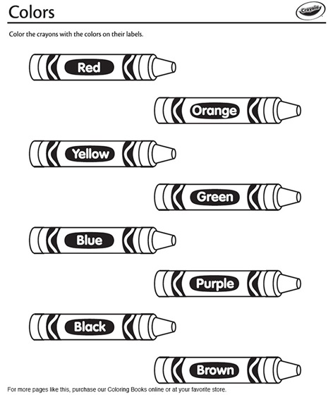Coloriage Crayons De Couleurs En Anglais Crayola - Crayola à imprimer