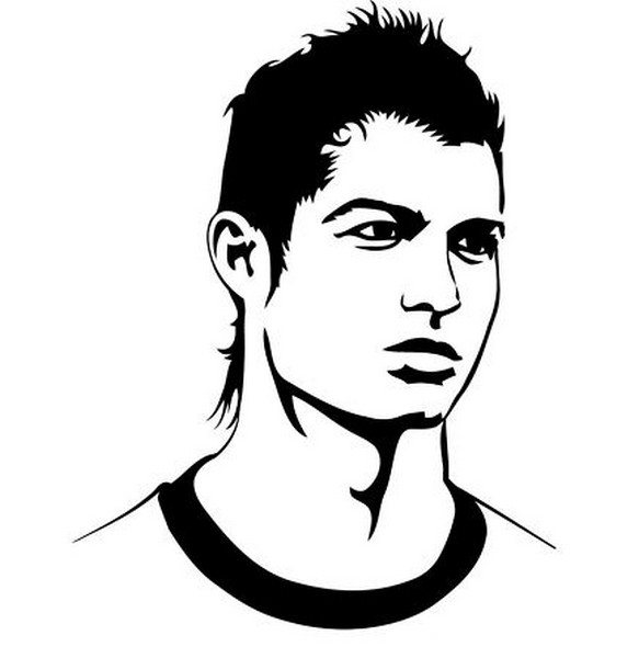 Coloriage Cristiano Ronaldo Visage Cr7 Portugal Real Madrid - Foot à imprimer