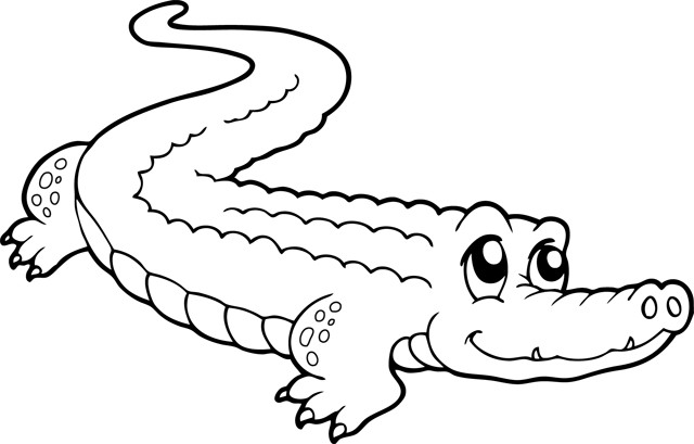 Coloriage Crocodile Mignon - Crocodile à imprimer