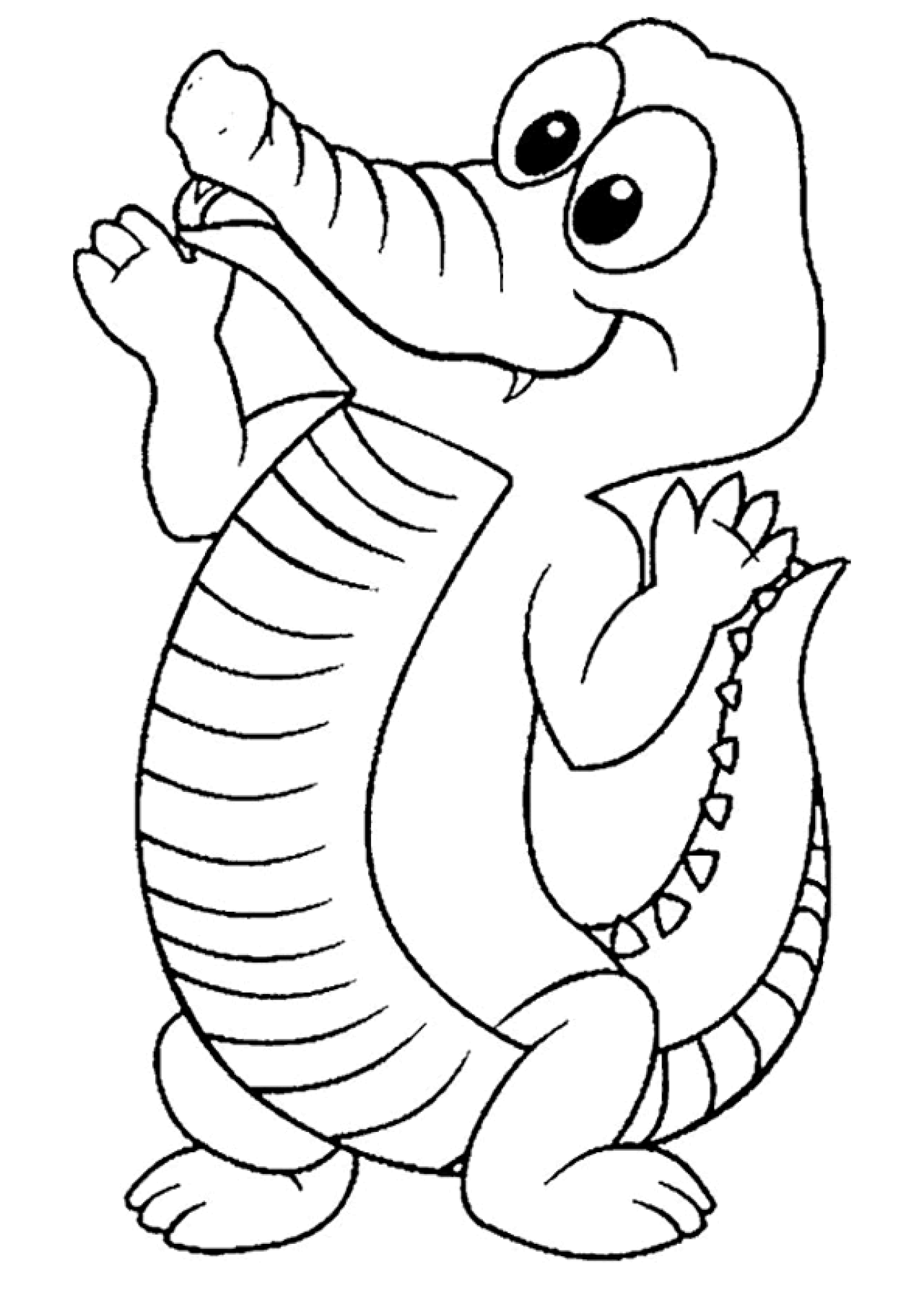 Coloriage Crocodile Sous Famille De Crocodiliens - Crocodile à imprimer