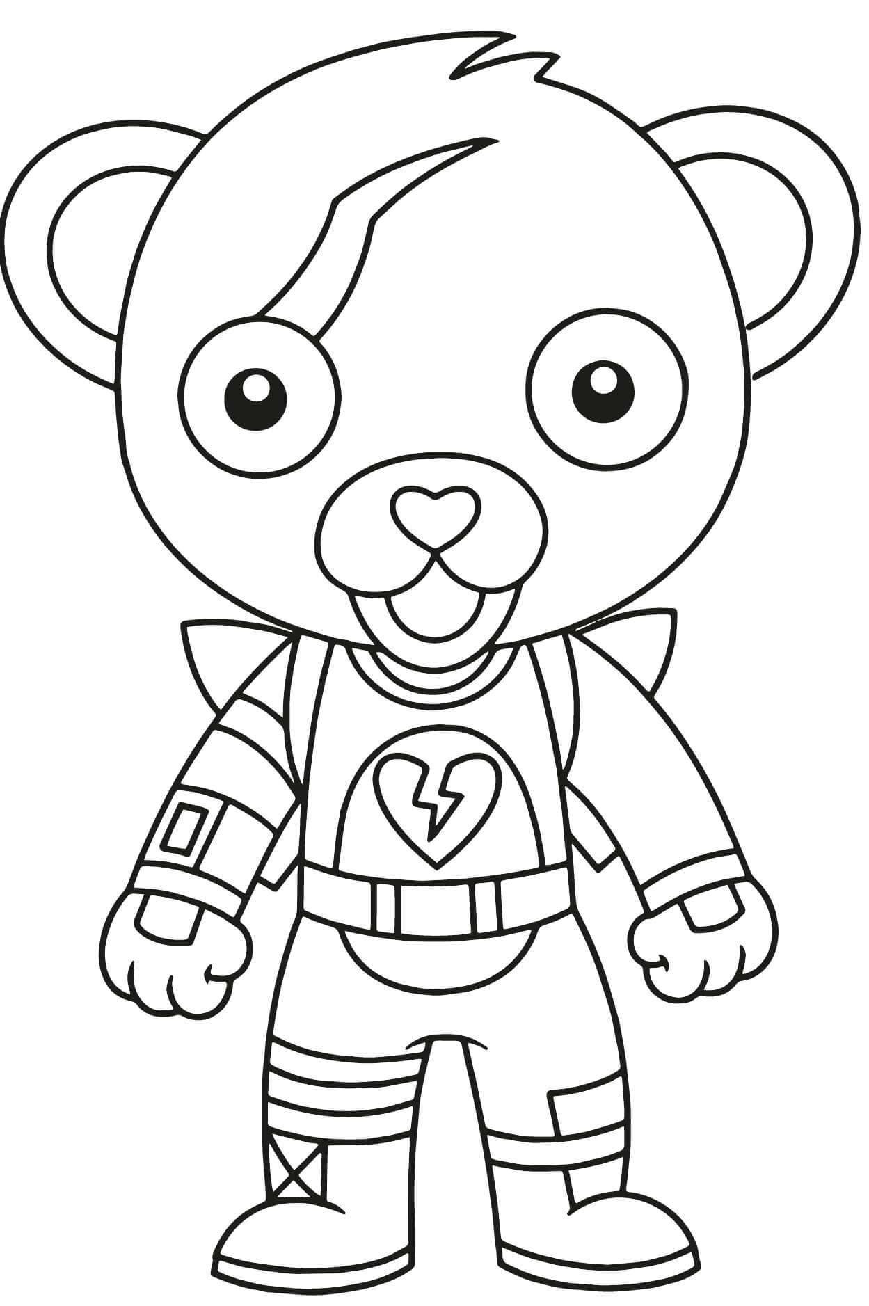 Coloriage Chef Peluche Équipe Cuddle Fortnite - Fortnite à imprimer