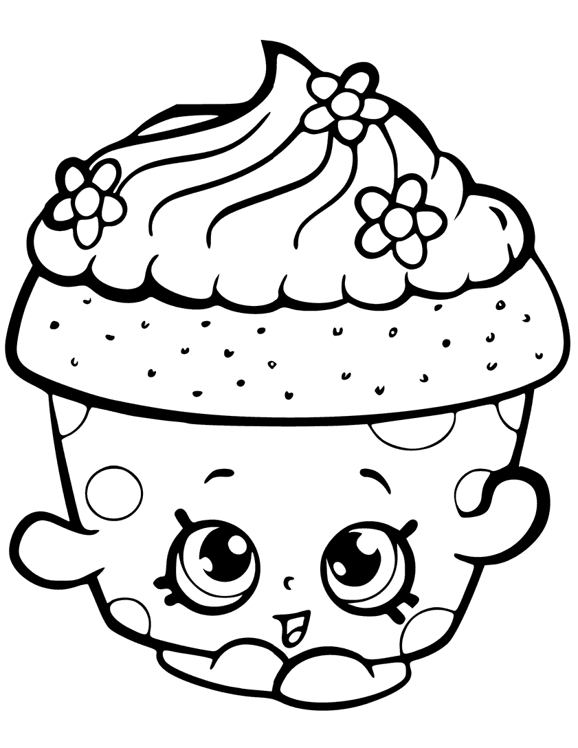Coloriage Cupcake Petal Shopkin - Shopkins à imprimer