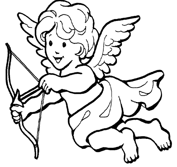 Coloriage Joli portrait de Cupidon - Cupidon à imprimer