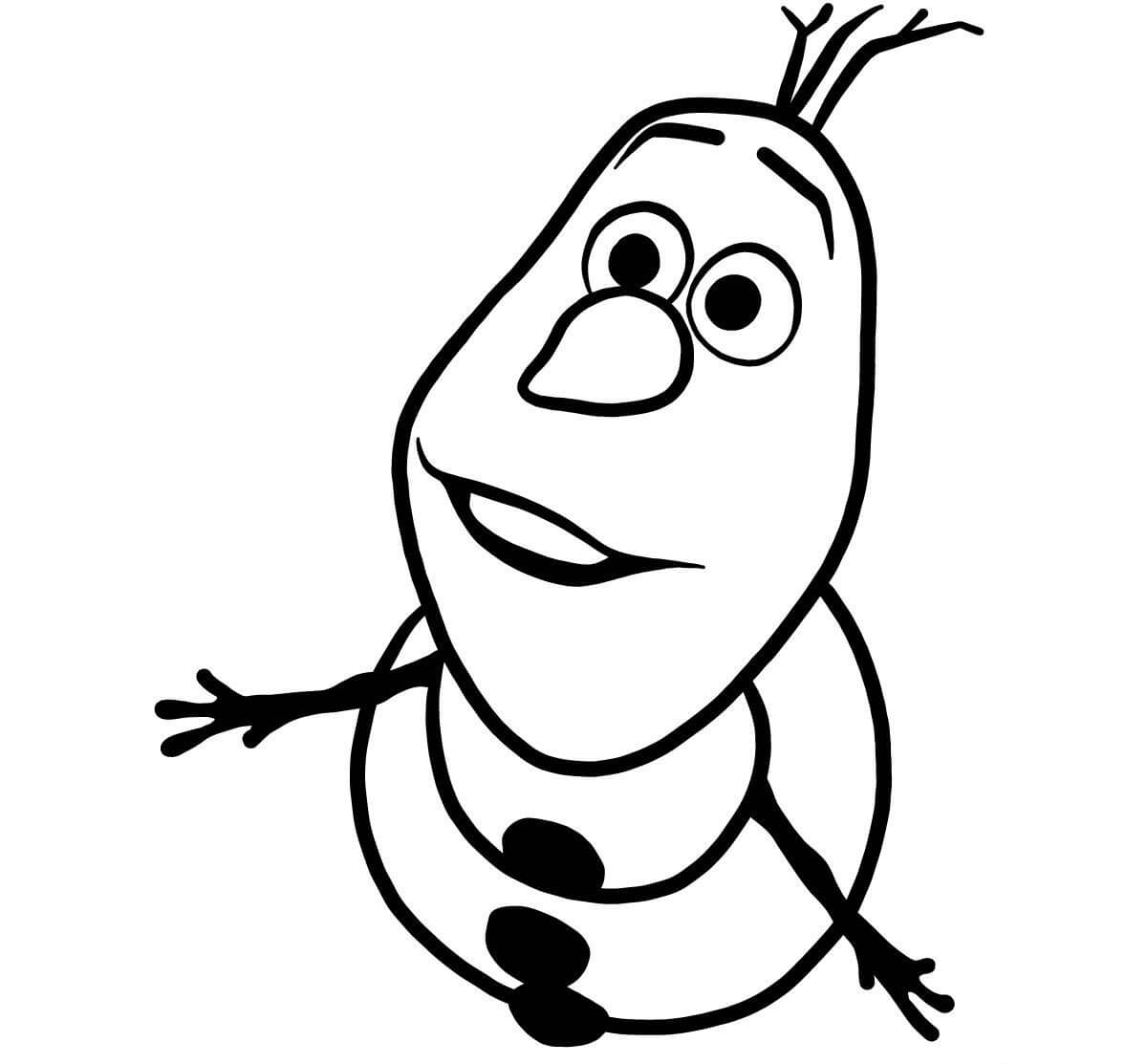 Coloriage Curiosite De Olaf Le Bonhomme De Neige - La Reine des neiges à imprimer