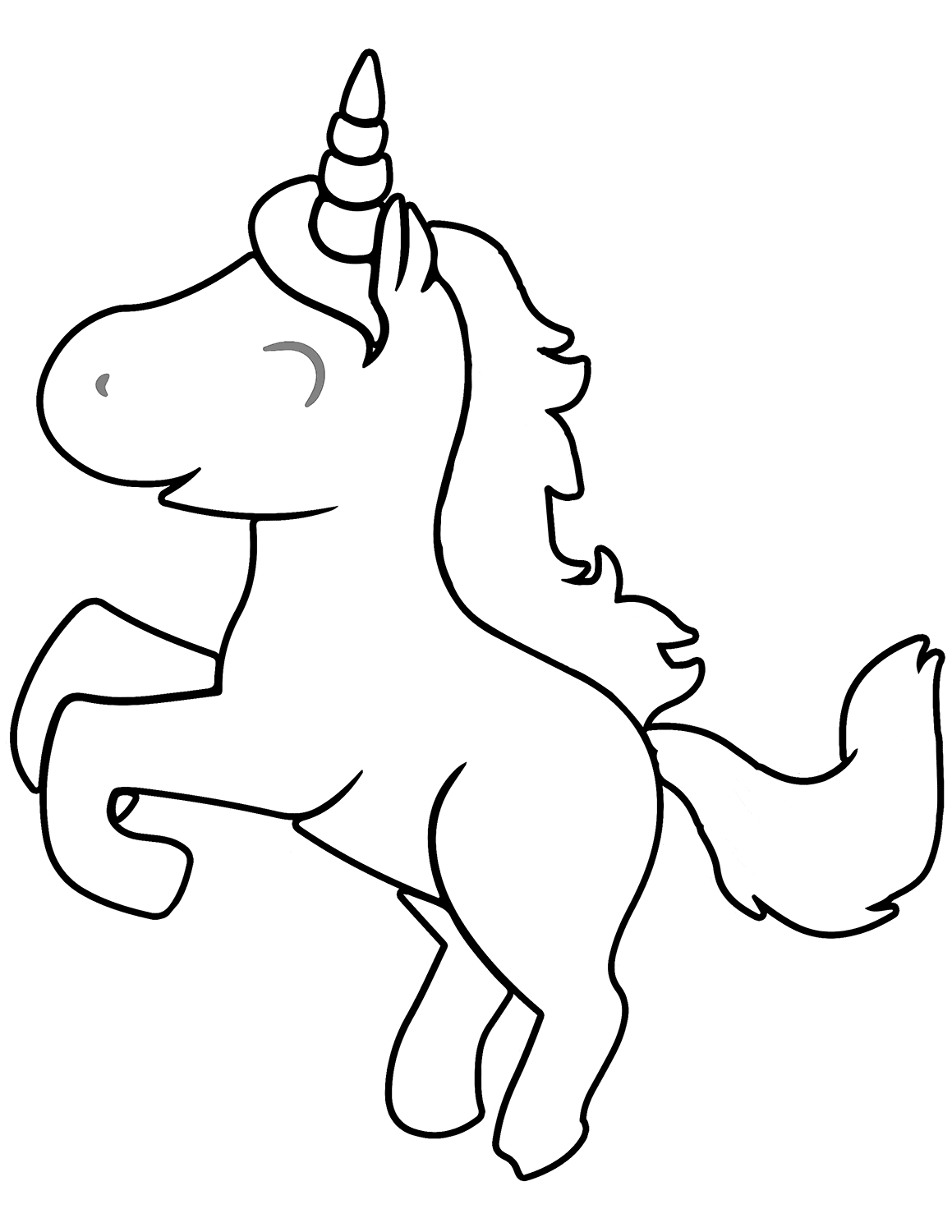 Coloriage Licorne Kawaii Adorable - Licorne à imprimer