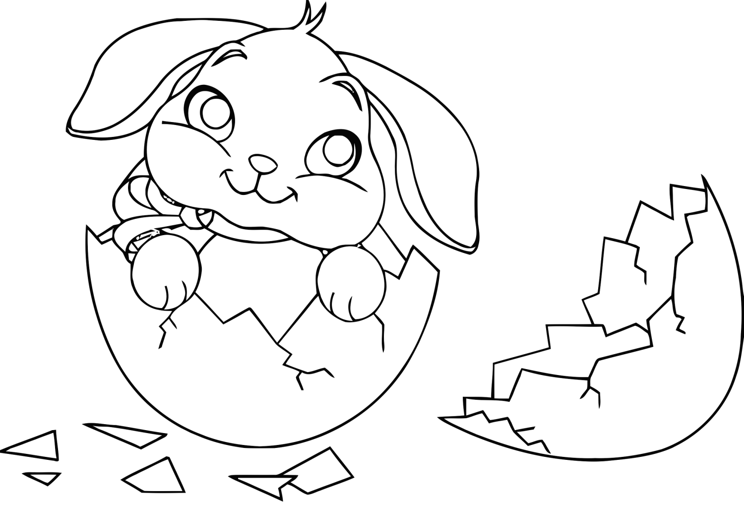 Coloriage Lapin de Pâques avec Œuf - Lapin à imprimer