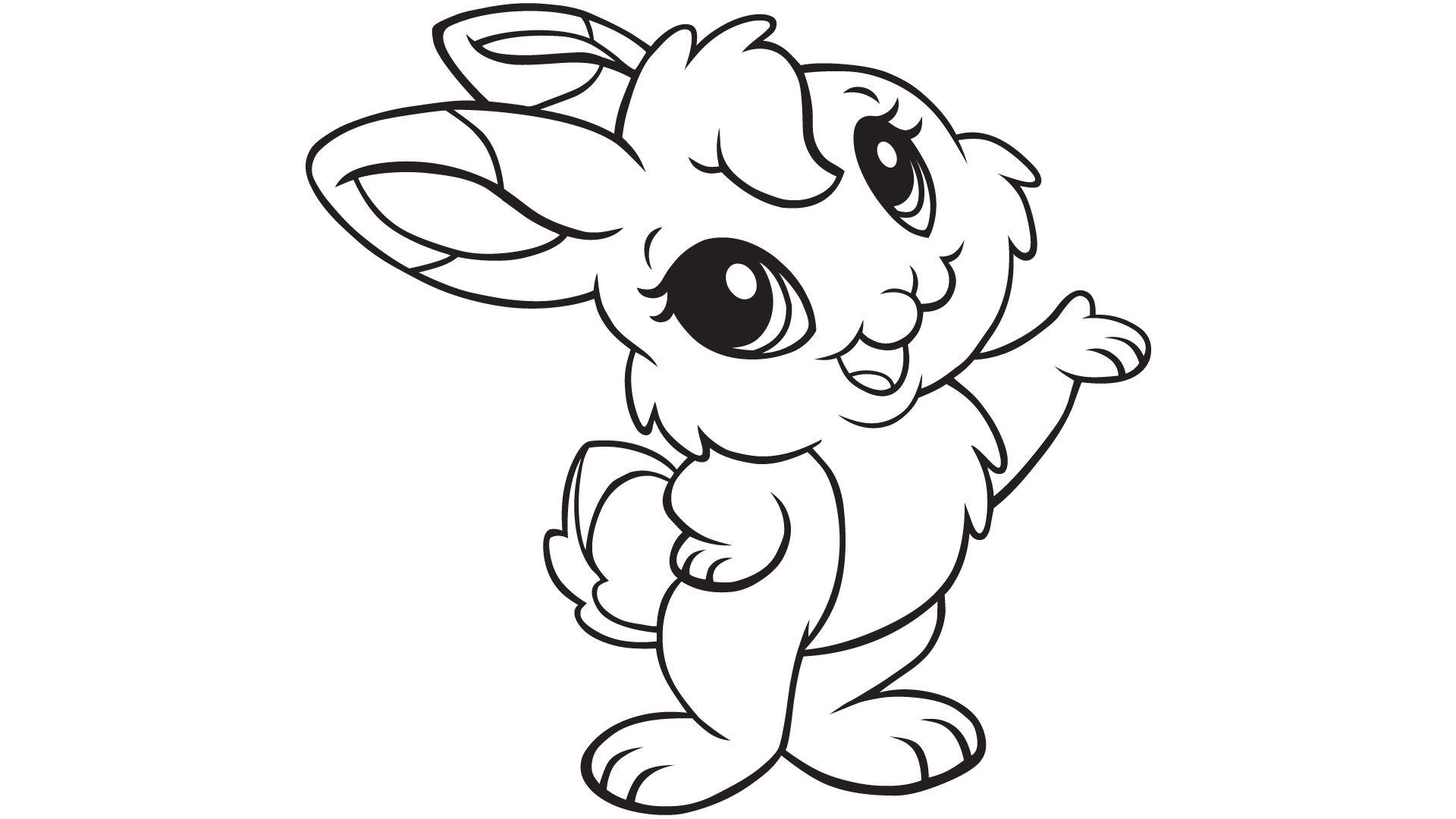 Coloriage Mignon Lapin de Pâques - Lapin à imprimer