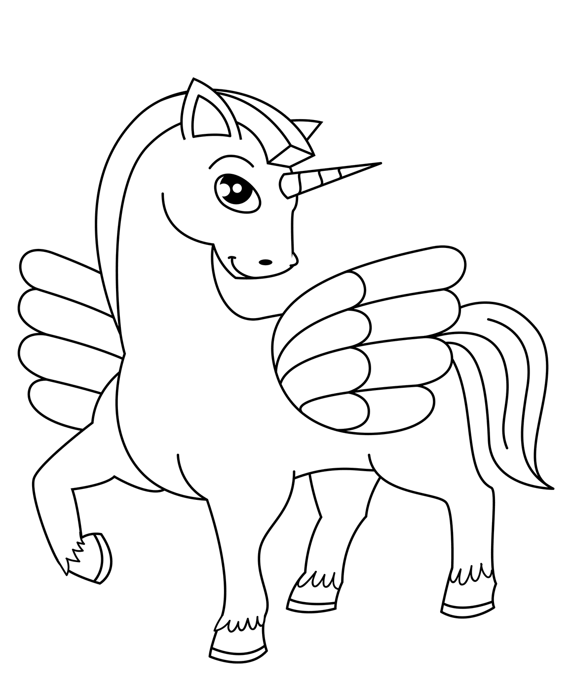 Coloriage Licorne mignonne #1 - Licorne à imprimer