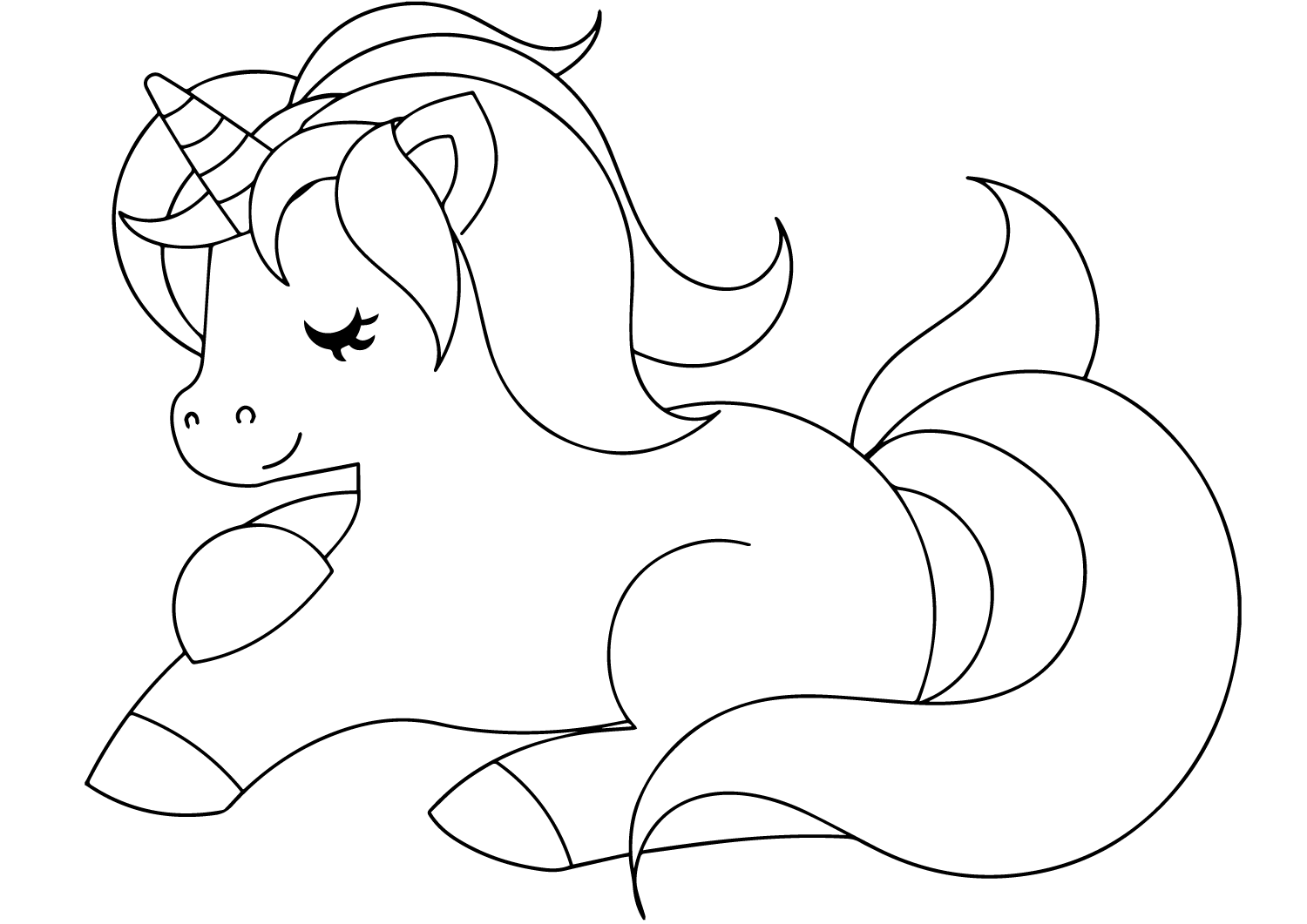 Coloriage Licorne mignonne à colorier - Licorne à imprimer