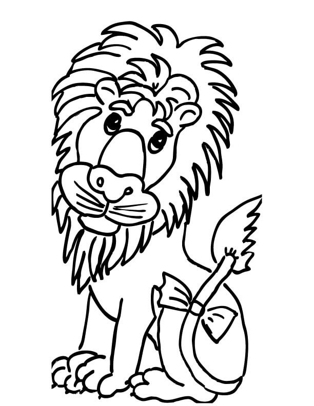 Coloriage Petit lion adorable - Lion à imprimer