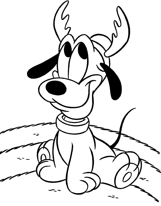 Coloriage Mickey Mouse Noël Disney Mignon - Noël Disney à imprimer