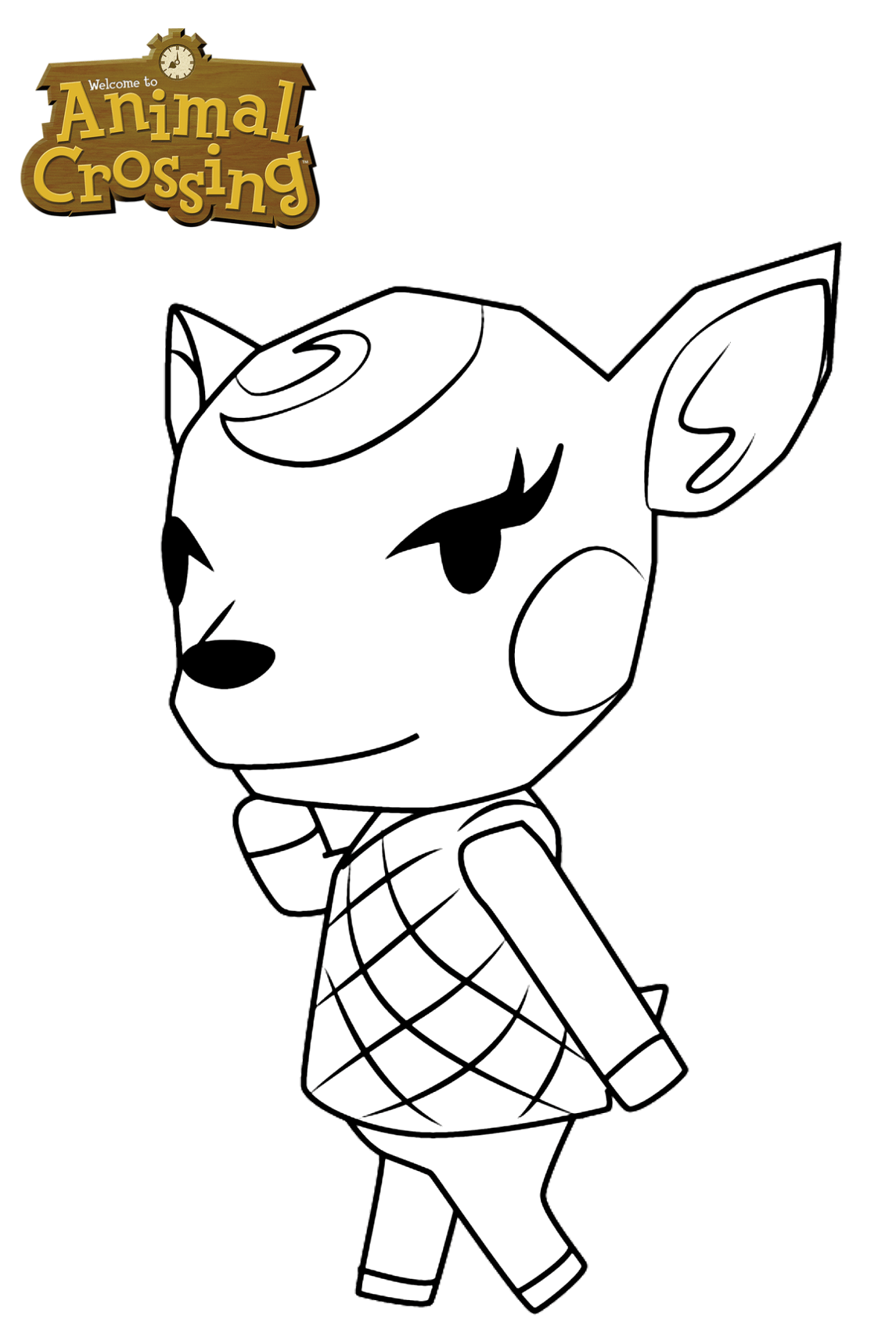 Coloriage Mouton Mignon Animal Crossing - Animal crossing à imprimer