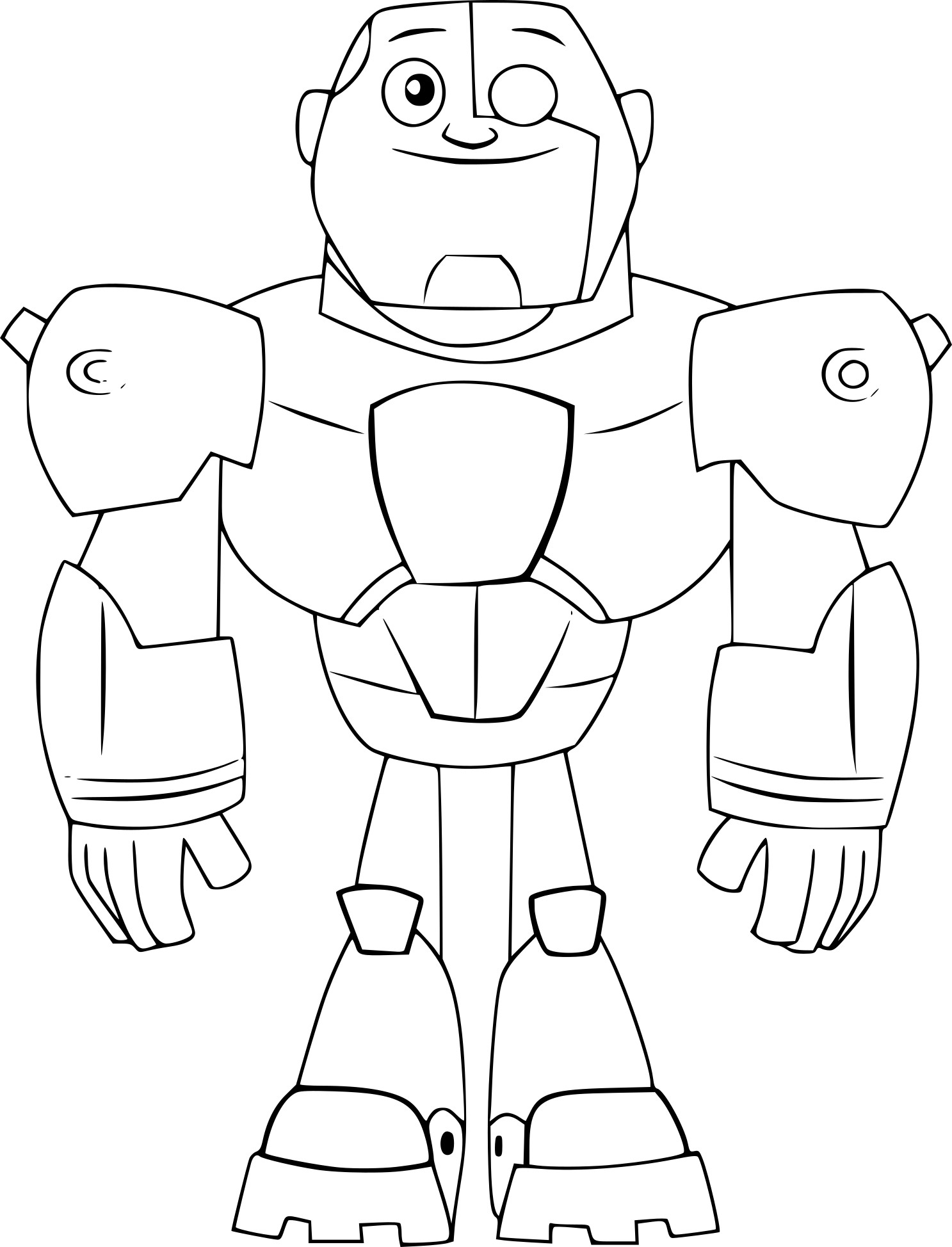 Coloriage Cyborg Teen Titans Go - Teen titans go à imprimer