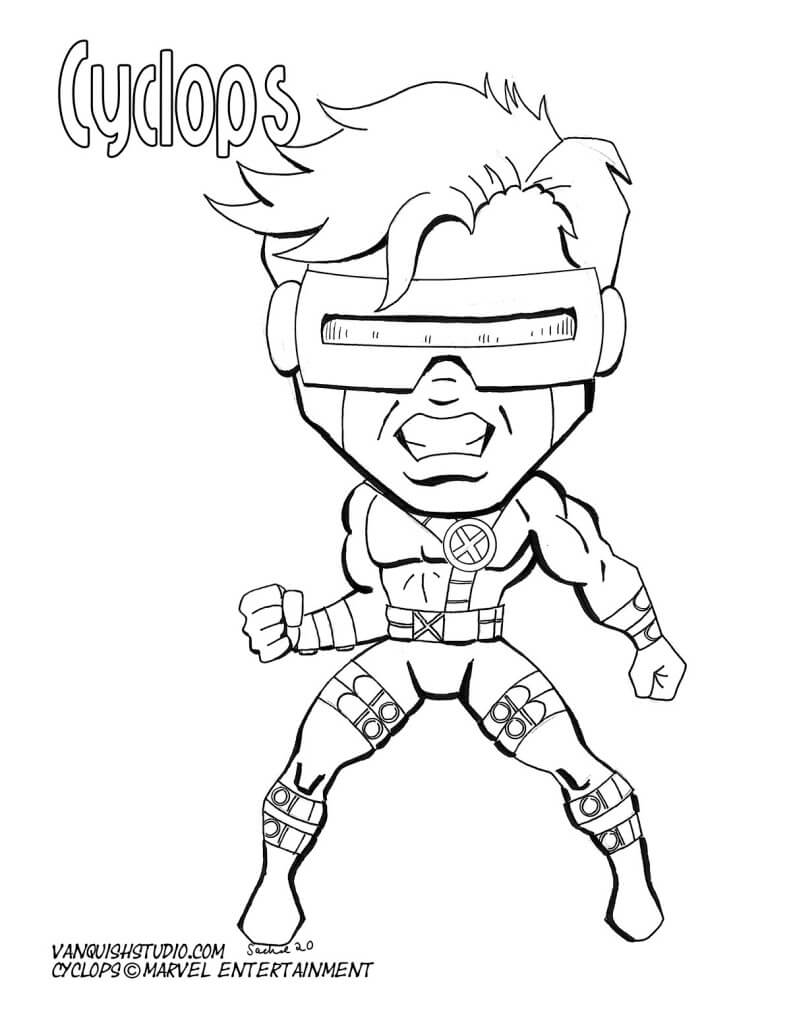 Coloriage Cyclops Marvel Super Héros - Marvel à imprimer
