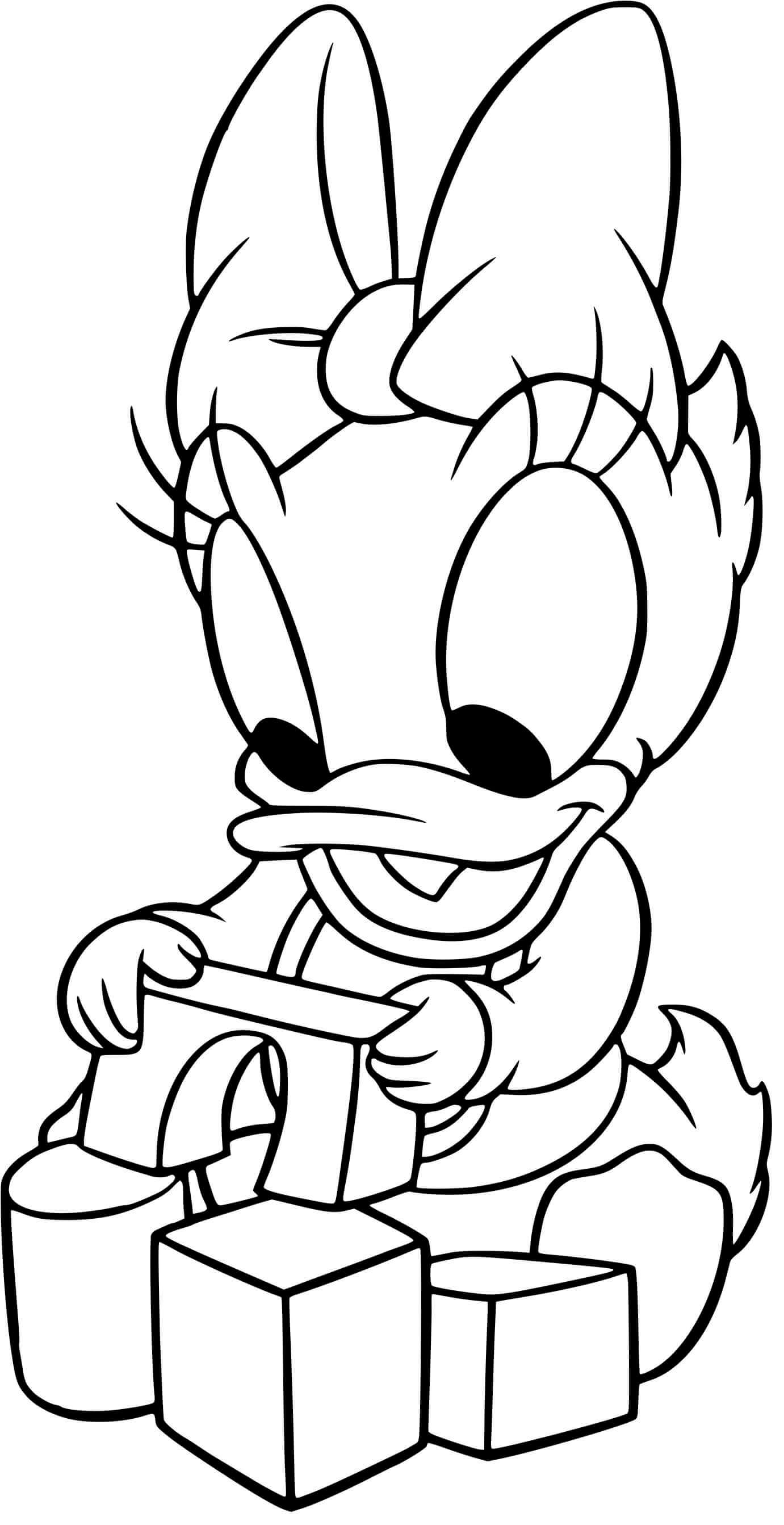 Coloriage Daisy Duck Bébé - Disney bébé à imprimer