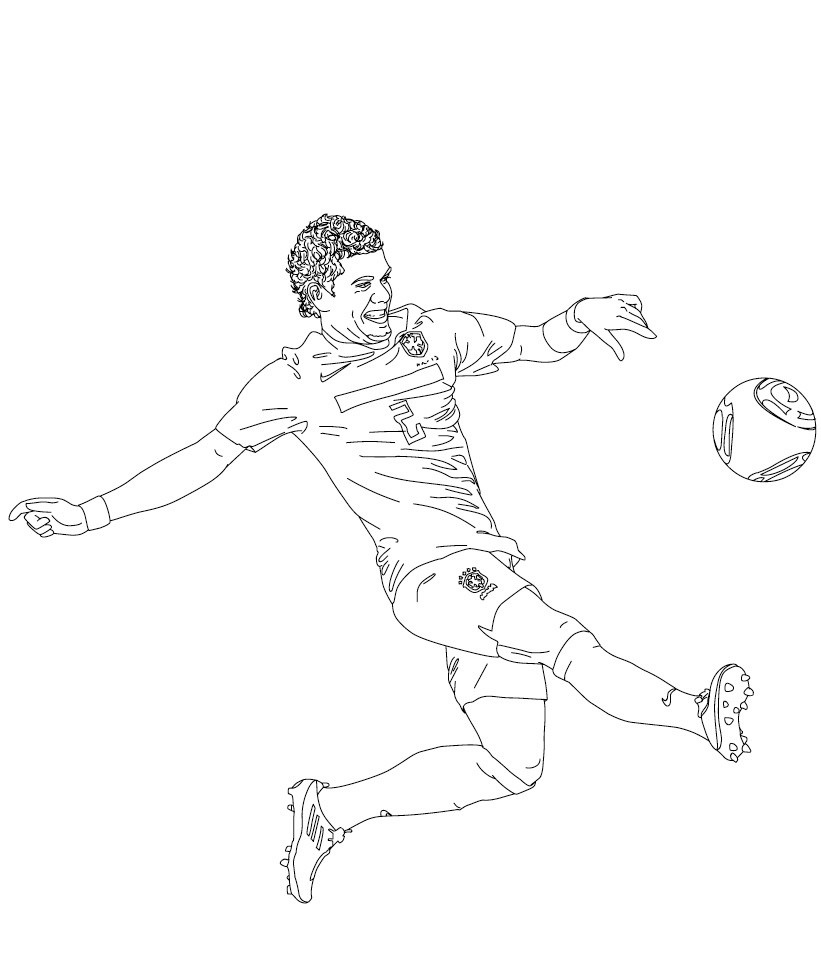 Coloriage Dani Alves Foot - Foot à imprimer