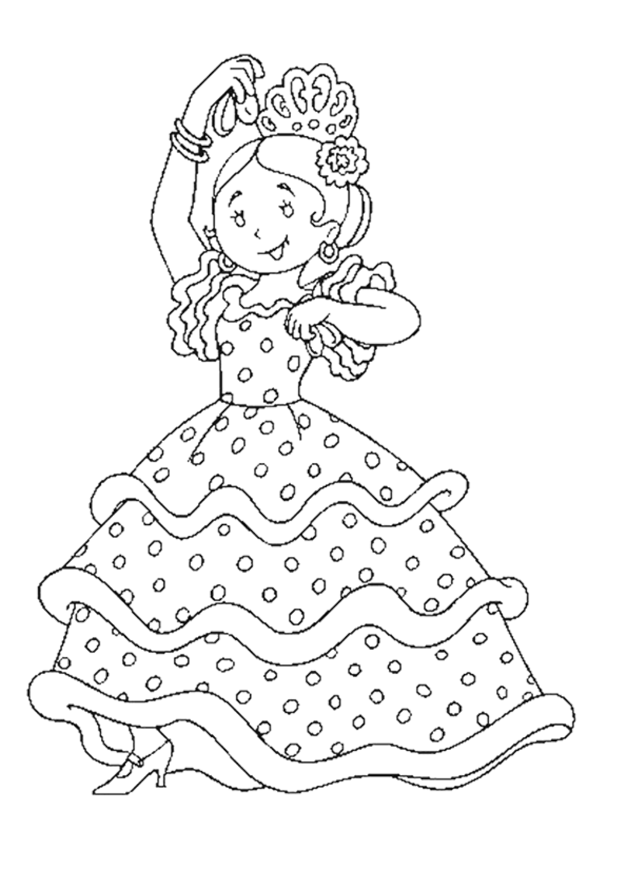 Coloriage Danse Flamenco Espagne - Hibou à imprimer