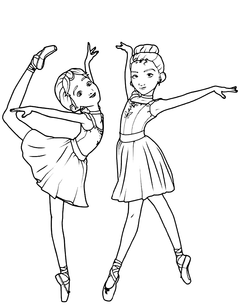 Coloriage Danseuse Camille Le Haut Et Felicie Milliner De Ballerina - Danseuse à imprimer