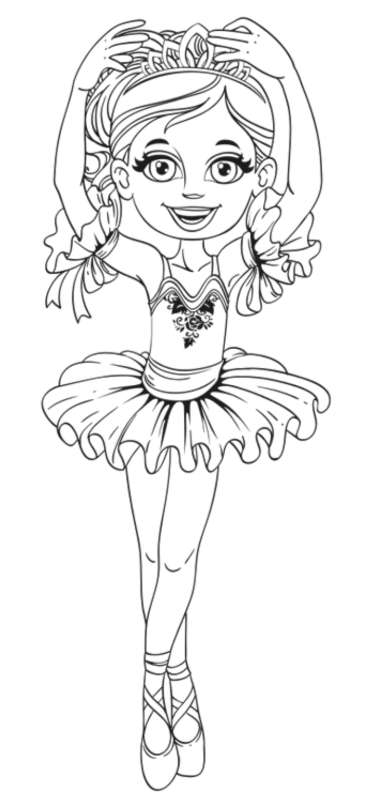 Coloriage Danseuse Étoile Belle Fille - Danseuse à imprimer