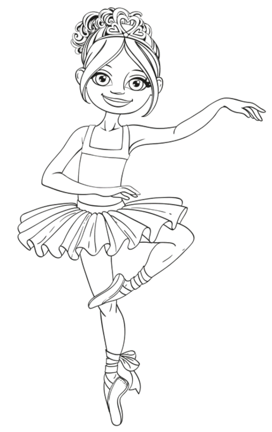 Coloriage Danseuse Étoile Princesse - Danseuse à imprimer