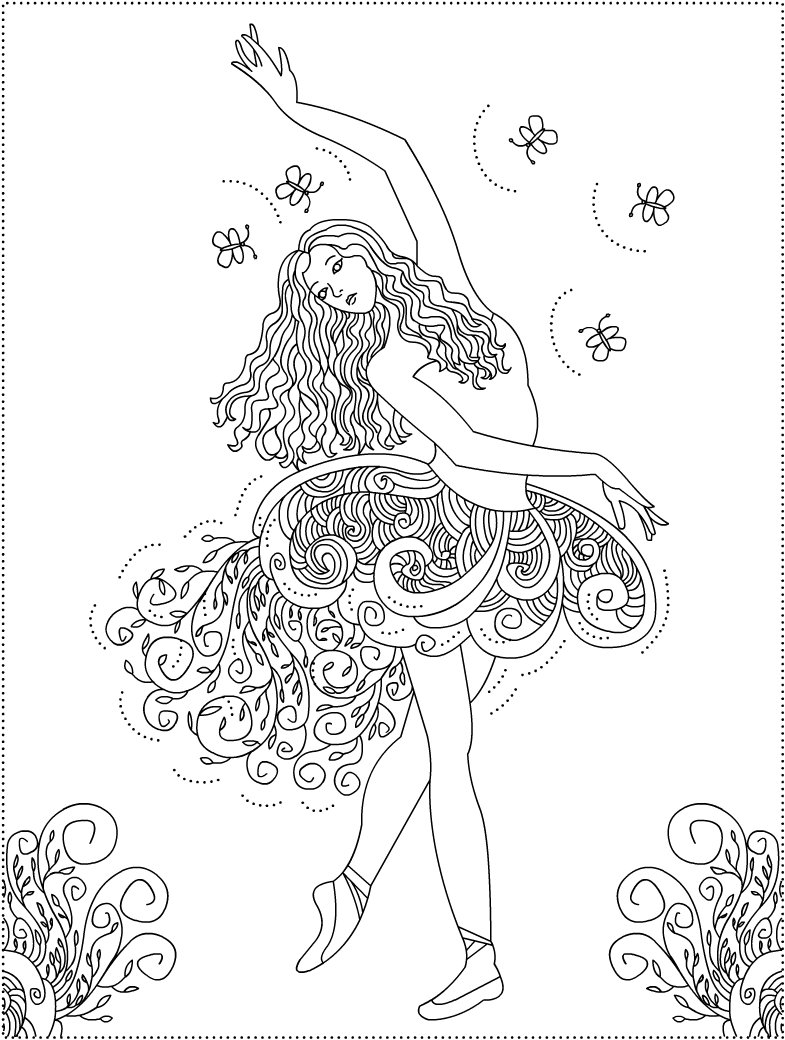 Coloriage Danseuse Mandala Adulte Femme - Danseuse à imprimer