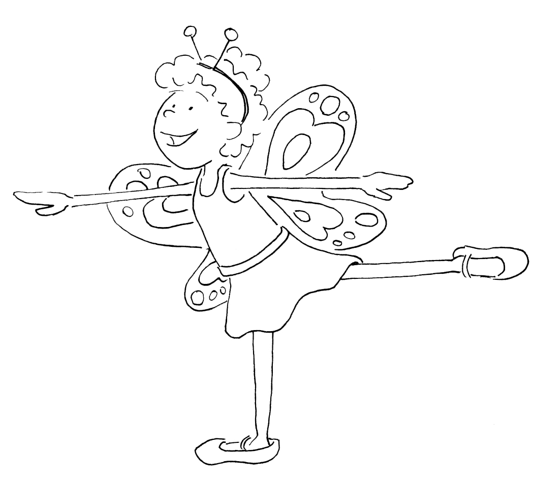 Coloriage Danseuse Papillon - Danseuse à imprimer