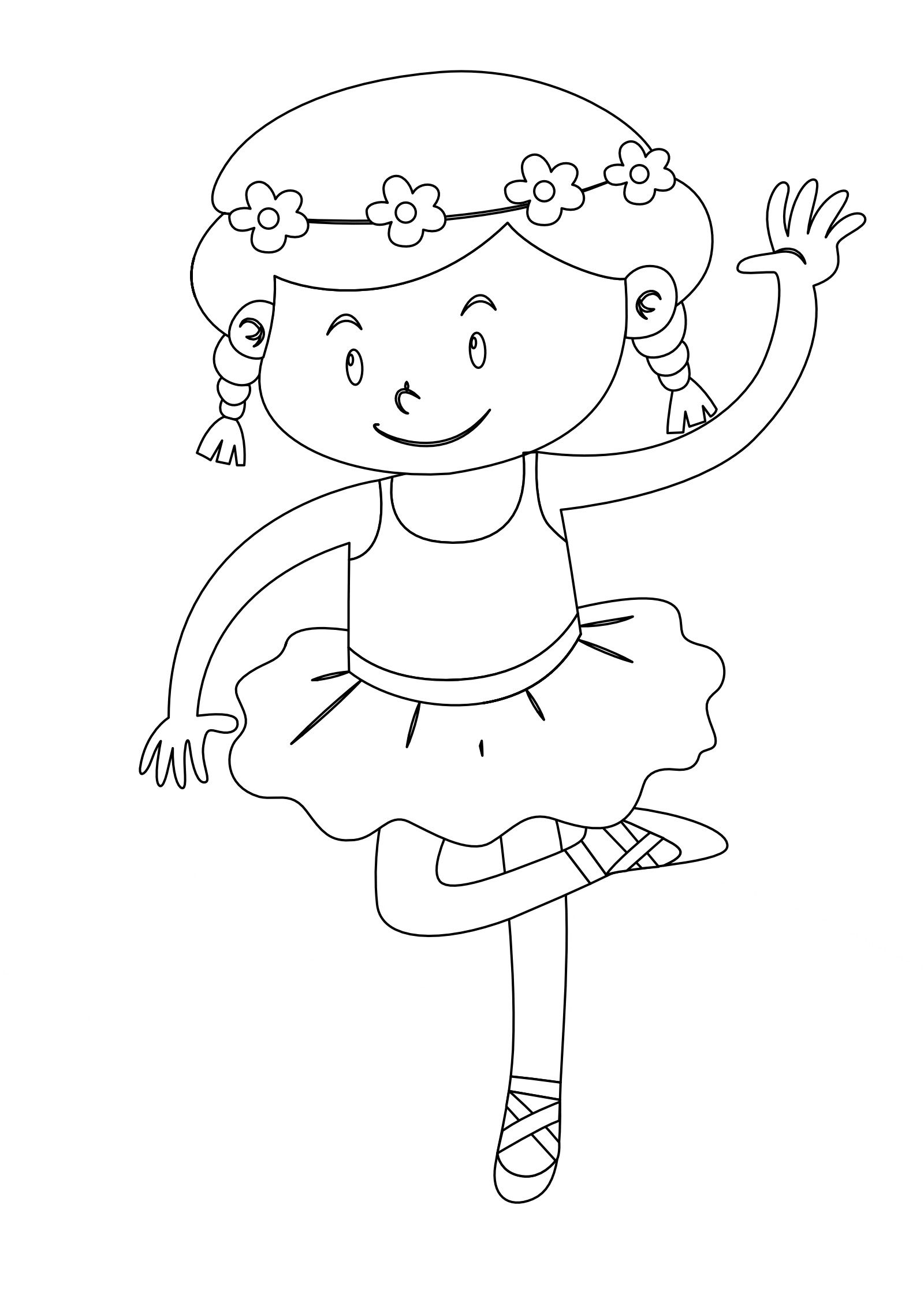 Coloriage Danseuse Petite Fille - Danseuse à imprimer