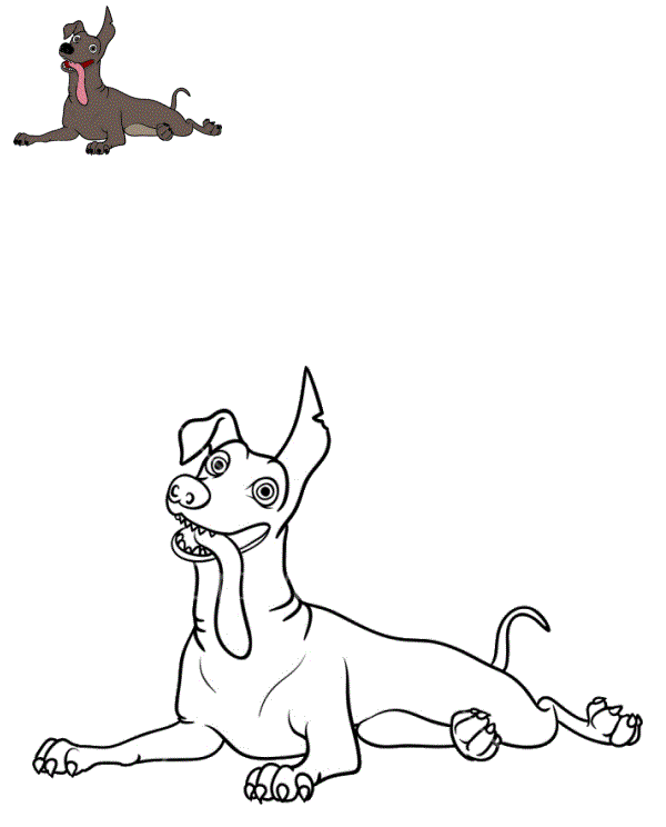 Coloriage Dante Chien Loyal A Miguel Bien Repose - Coco Disney à imprimer